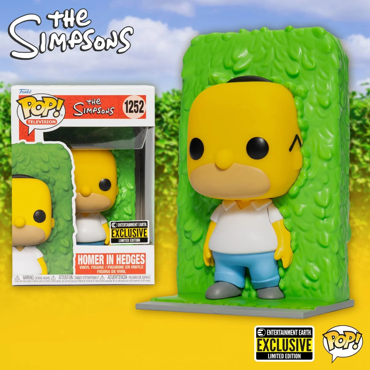The Simpsons Homer in Hedges Funko Pop! Vinyl Figure - Entertainment Earth Exclusive