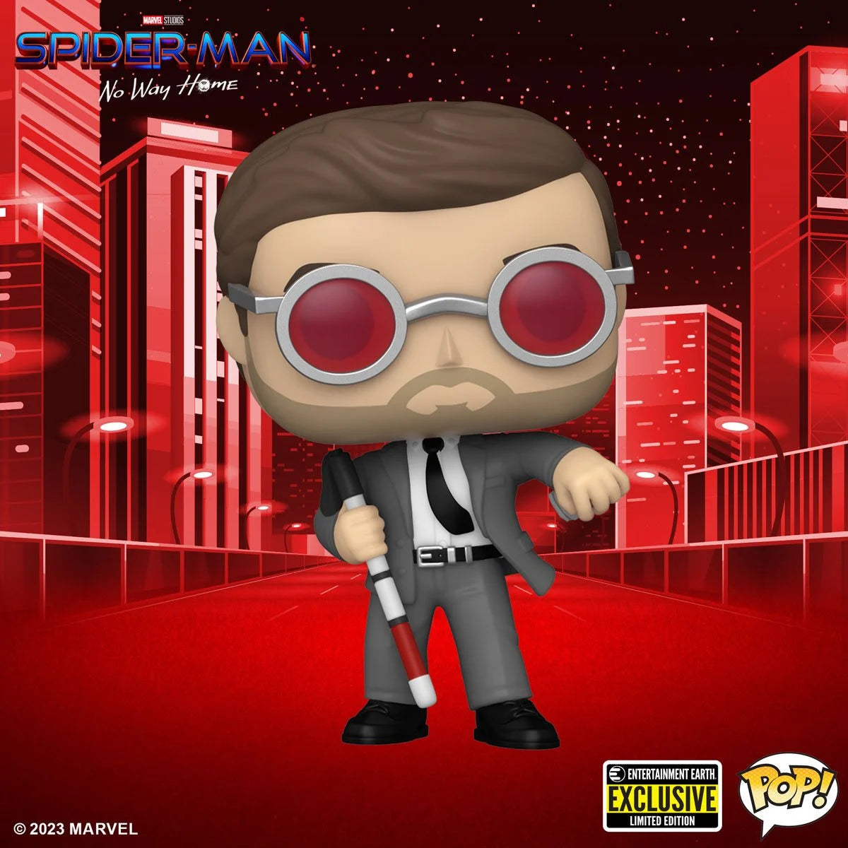 Spider-Man: No Way Home Matt Murdock with Brick Pop! Vinyl Figure #1221 - Entertainment Earth Exclusive